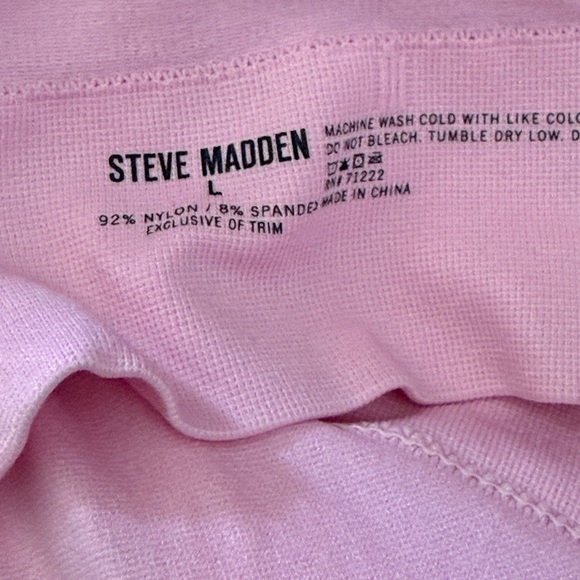 Steve Madden Pink Ribbed Seamless Bralette Sports Bra | Size L - Picture 3 of 3